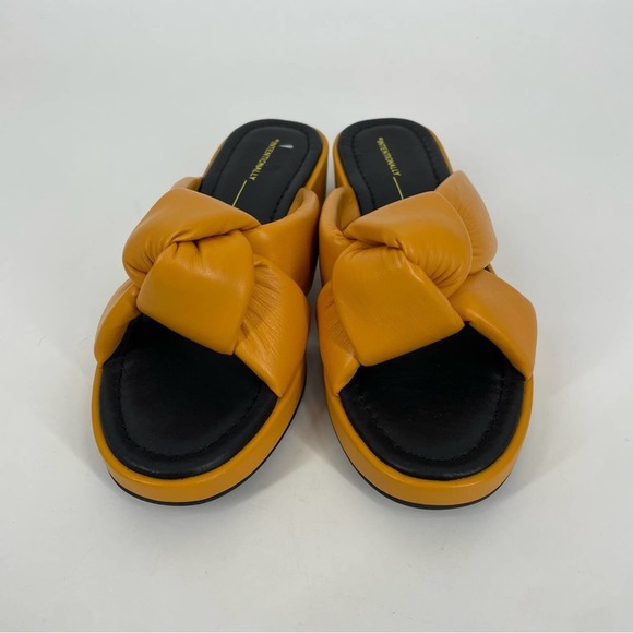 Intentionally Blank Romi Sandal Slip On Knotted Twist Strap Comfort Orange 9 - Picture 5 of 7